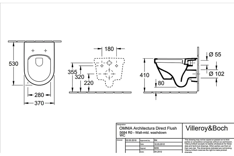 ARCHITECTURA  Унітаз підвісний Rimless 53 см (5684R001) image 2