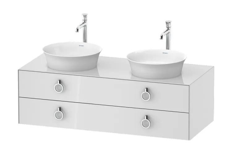 WHITE TULIP Консольна тумба під 2 умивальники 130х55 см (WT4993B8585) White High Gloss Lacquer зображення 1