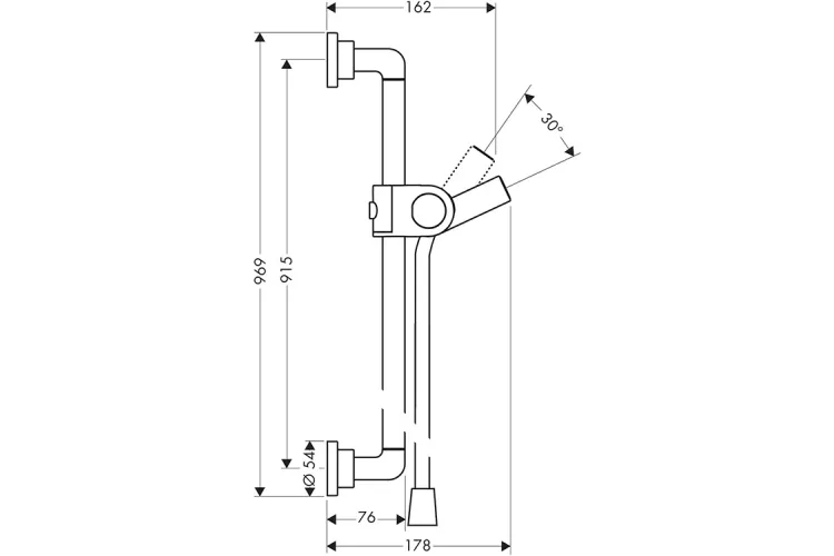 Душова штанга Axor Citterio 90 см зі шлангом 160 см Chrome (27831000) image 2