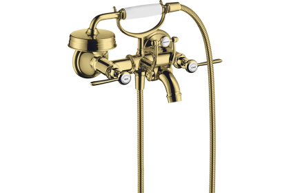 Змішувач Axor Montreux для ванни двохвентильний Lever Polished Gold Optic 16551990