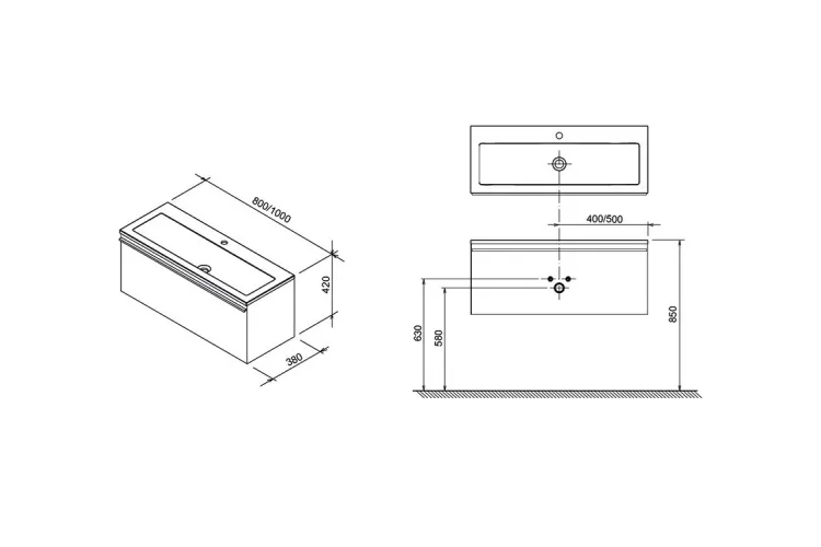 Тумба під умивальник SD 800 80x38 см біла X000000757 image 4