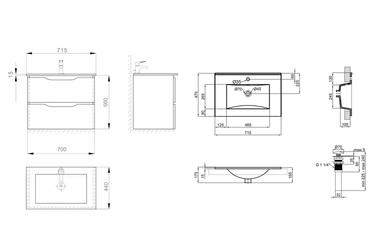 Тумба LIGA AIR 70 мессина з умивальником QTAP, 2F, MV0000861 image 3