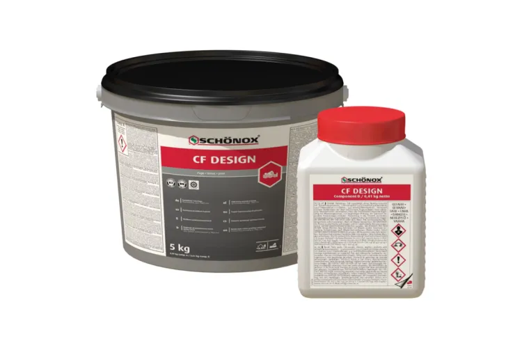 SCHONOX CF DESIGN(AB) Епоксидна 2х компонентна затирка для плитки silver grey 5кг зображення 1