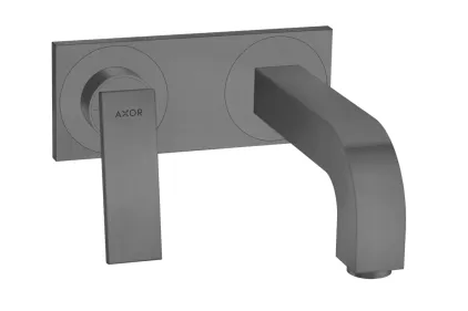 Змішувач зі стіни Axor Citterio 220 Lever для умивальника, на пластині, Brushed Black Chrome 39119340