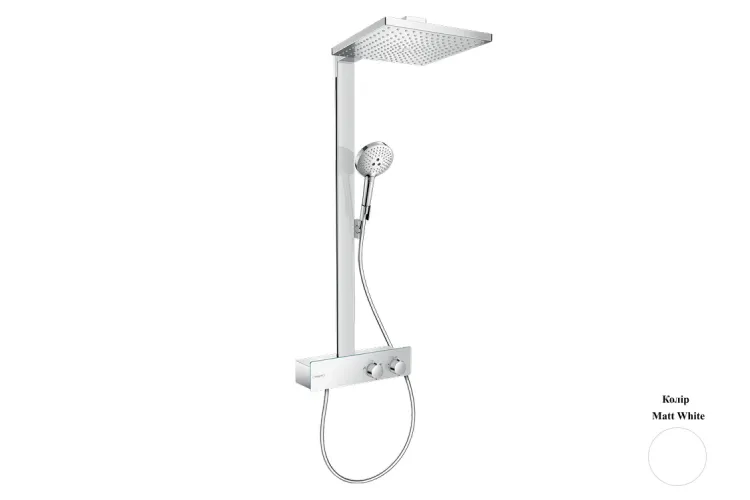 Душова система Raindance E 300 1Jet з термостатом Showerpipe 350 ST Matt White (27361700) image 1