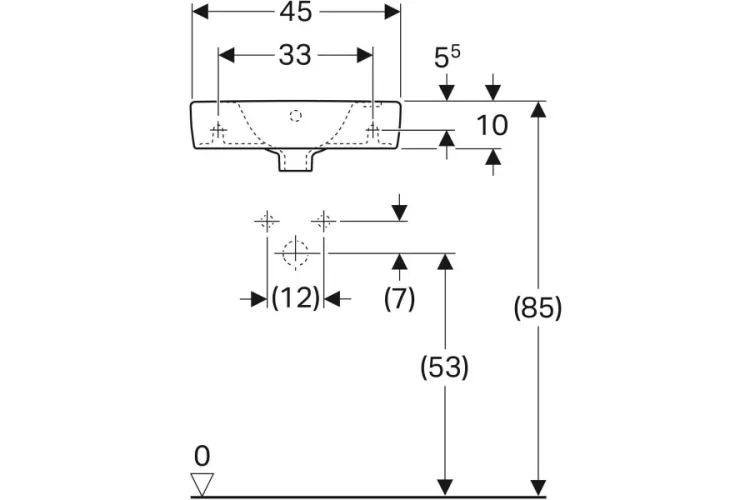 Умивальник SELNOVA COMPACT 45 см правий (500.318.01.1) зображення 3