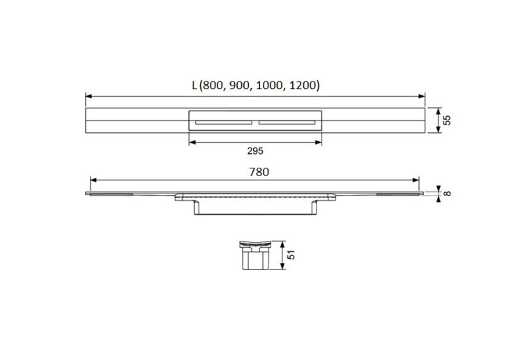 Профіль дренажний TECEdrainprofile 900мм, нержавіюча сталь матова (670900) зображення 2