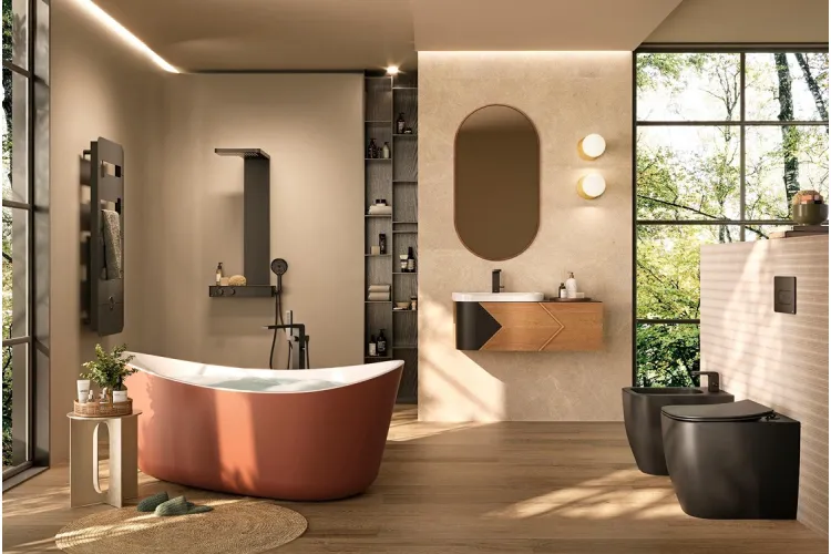 LOUNGE, Душова система з термостатом, matt black (100333773)  image 2