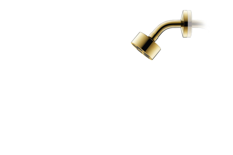 Верхній душ Axor One 75 1jet EcoSmart зі стіновим кронштейном Polished Gold Optic (48490990) зображення 3
