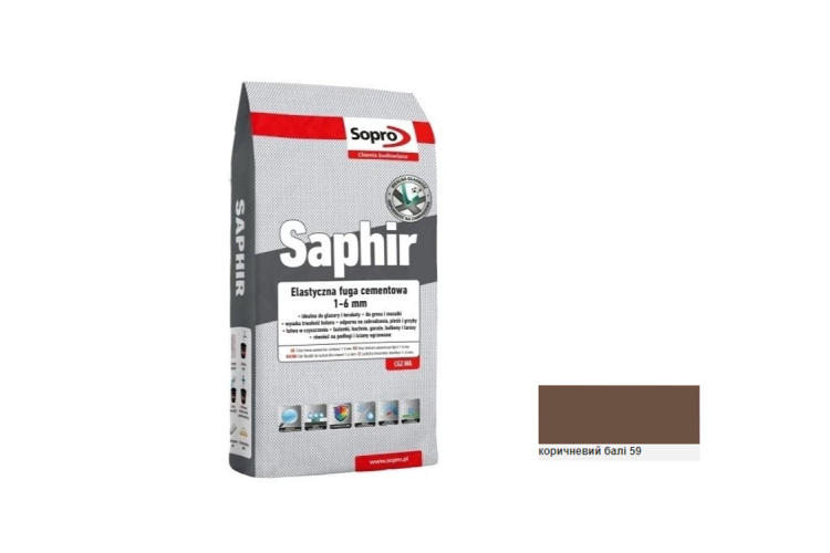 Затирка для швів SOPRO SAPHIR №9522 Коричневий балі (59) 3 кг зображення 1