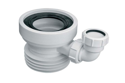 Коліно-підключення до WC коротке 120 мм. просте, з отвором 40 мм WC-CON1D