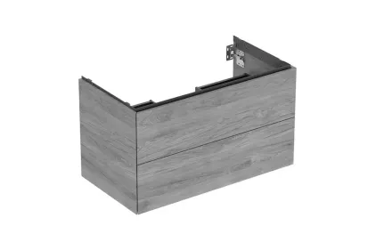 Тумба під умивальник ONE 90 см, 2 шухляди, горіх темний, меламін зі структурою дерева (505.262.00.5)