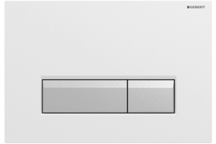 Кнопка змиву Sigma 40 з системою видалення запаху, пластикова біла /матовий алюміній (115.600.KQ.1) image 1