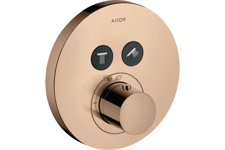 Термостат для 2-х споживачів Axor ShowerSelect S прихованого монтажу, Polished Red Gold 36723300 image 1