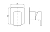LOUNGE Зовнішня частина вбудованого змішувача для душу, хромована (100140134)  зображення 2
