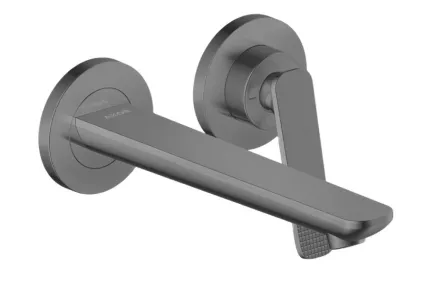 Змішувач Axor Citterio C 195 Cubic cut для умивальника зі стіни, Polished Black Chrome (49111330)