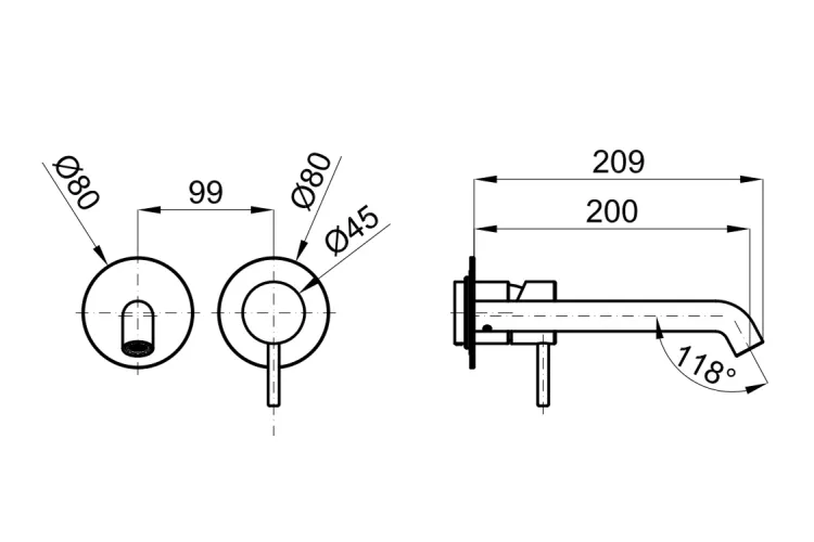 ROUND, Зовнішня частина вбудованого змішувача для умивальника, copper (100345142) зображення 3