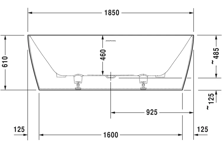 DURASQUARE Ванна вільностояча 185x85 см з ніжками панеллю та сифоном DuraSolid® A (700430000000000) image 5