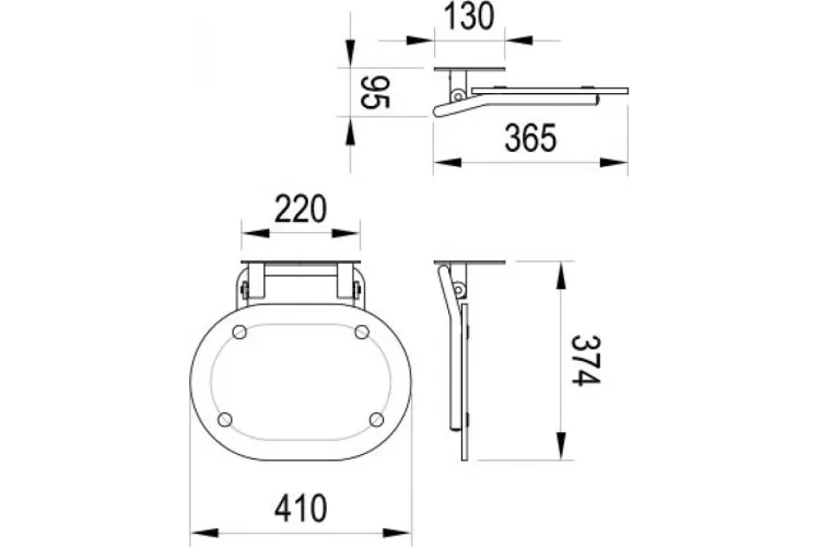 Сидіння для душової кабіни chrome Прозорий/Білий B8F0000028 image 4