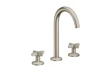 Змішувач AXOR One Cross 170 для умивальника на 3 отвори з донним клапаном push-open, Brushed Nickel 48040820 