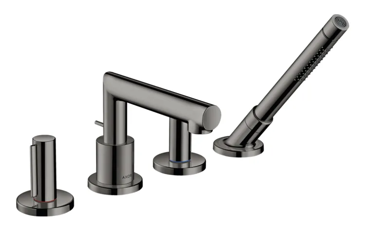 Змішувач Axor Uno на край ванни 4 отвори виступ 152мм, Polished Black Chrome (45444330) зображення 1