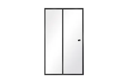 Душові двері Duo slide 100x195 профіль чорний матовий, скло прозоре