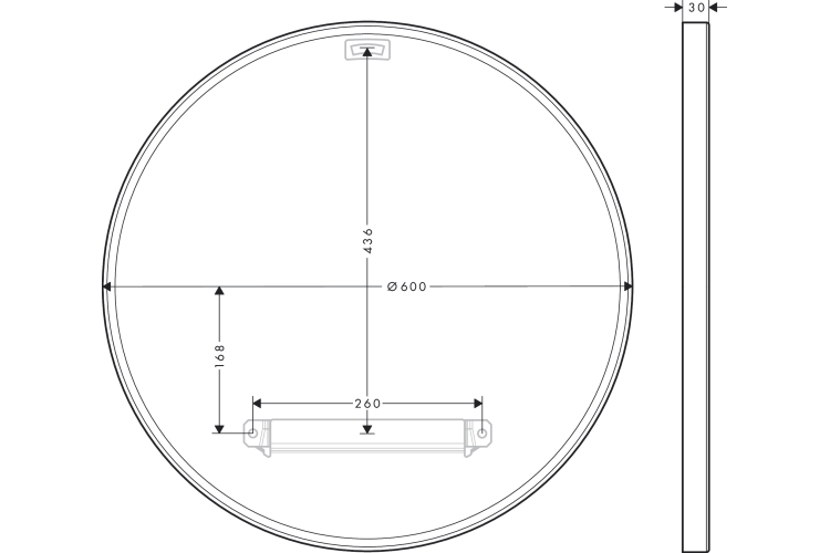 Дзеркало настінне d60 см Axor Universal Circular Matt Black (42848670) image 4