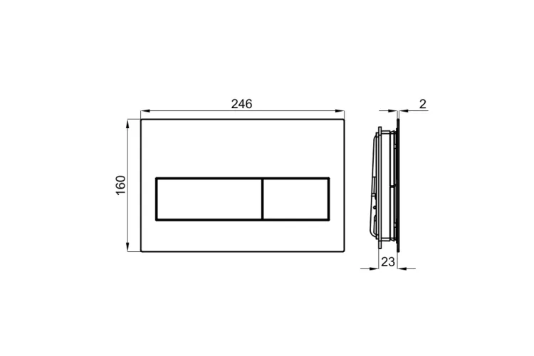 Smart-line, Кнопка змиву TONO, подвійна, titanium (100272263) image 4