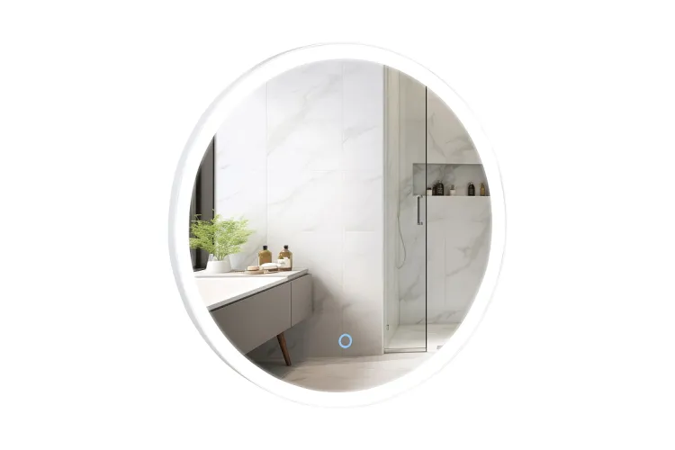 Дзеркало LORENZO white D-70 sensor, з підсвіткою, кругле, в сталевій рамі image 2