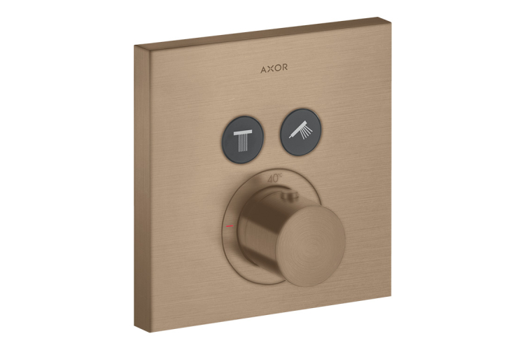 Термостат для 2-х споживачів Axor ShowerSelect square прихованого монтажу, Brushed Red Gold 36715310 зображення 1