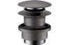 Донний клапан для умивальників з переливом push-open Brushed Black (50100340) зображення 1