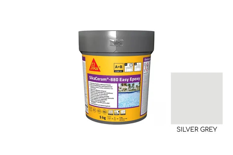 SikaCeram-880 Easy Epoxy(AB) 2к Епоксидна затирка, silver grey 5кг зображення 1