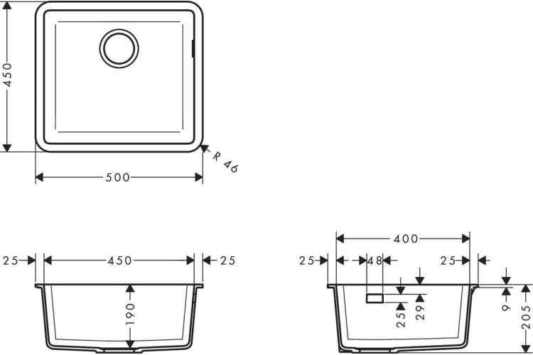 Кухонна мийка S510-U450  під стільницю 500х450 Concretegrey (43431380) зображення 2