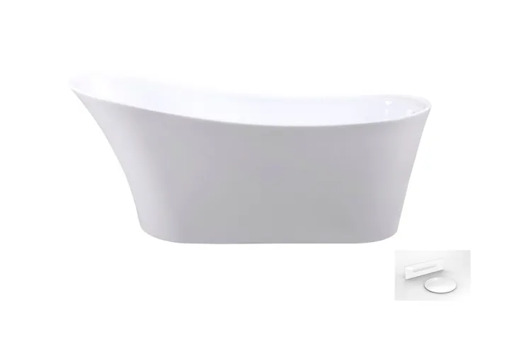Ванна акрилова CALIMA вільностояча 170х74 з сифоном клік-клак білий зображення 1
