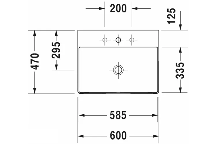 DURASQUARE Умивальник меблевий 60х47 см (2353600041) зображення 2