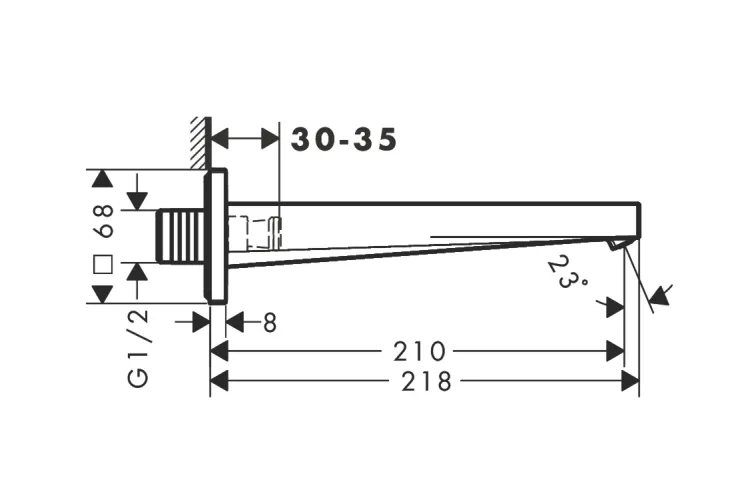 Вилив Tecturis E на ванну з виступом 210 мм, Brushed Black Chrome (73410340) зображення 2