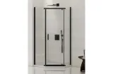 Душова кабіна п'ятикутна NEW KOMFORT BLACK 90x90x195 скло clear ACTIVE SHIELD 8мм