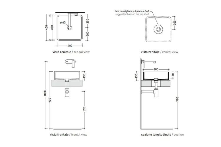 MINIWASH 40 Умивальник квадратний 40х40 (MWL40) image 4