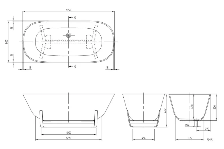 ANTHEUS Duo Ванна 1750x800 Quaryl (UBQ175ANH7F400V-01) зображення 3