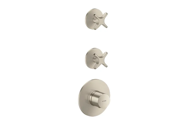 Термостат Axor One Cross для 2-х споживачів, Brushed Nickel (48712820) зображення 1