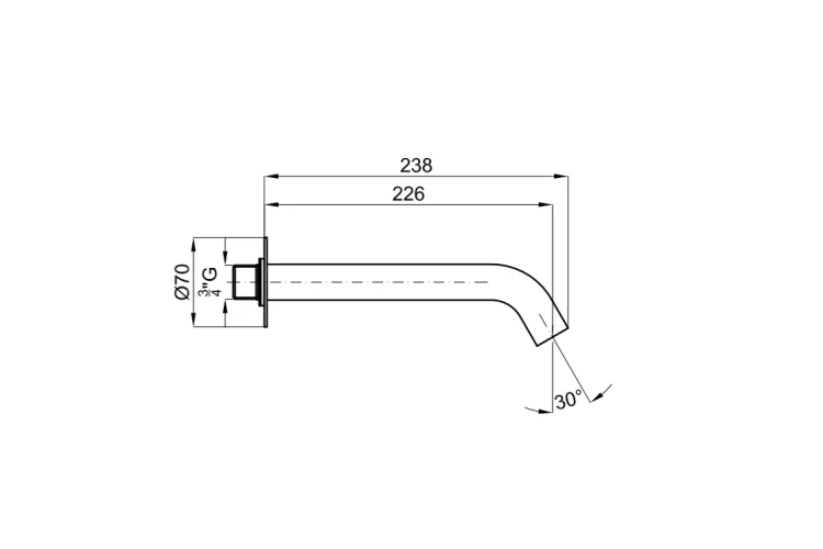ROUND INOX, Вилив для ванни, brushed stainless steel (100377569) зображення 3