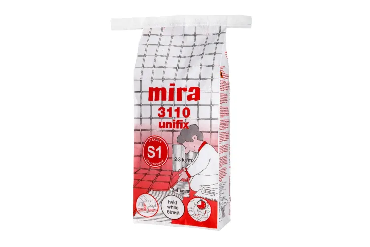 Клей Mira 3110 UniFix (25 кг) білий, клас C2TE S1 image 1