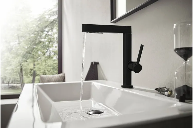 Змішувач Finoris 230 для умивальника з поворотним висувним носиком 2JET і донним клапаном push-open, Matt Black (76063670) зображення 3