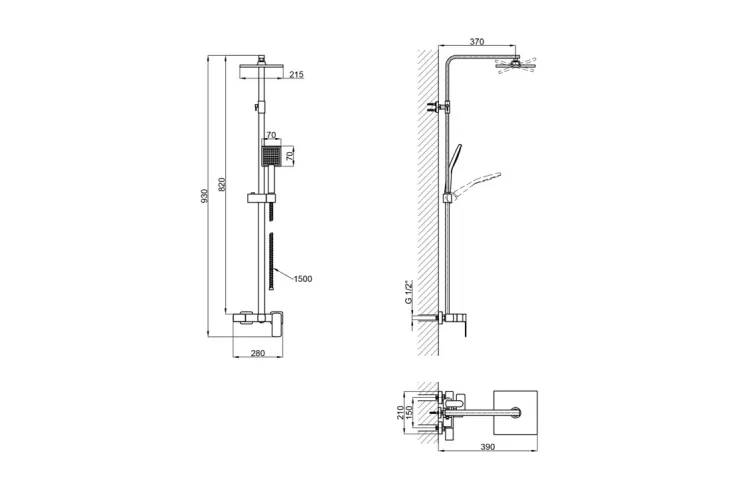 QT Capricorn 53103KNN Душова система, Nickel зображення 7