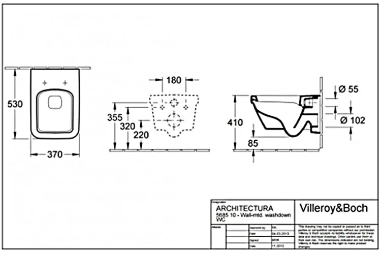 ARCHITECTURA  Унітаз підвісний Rimless 53 см + сидіння 9M58S101 (5685HR01) зображення 2