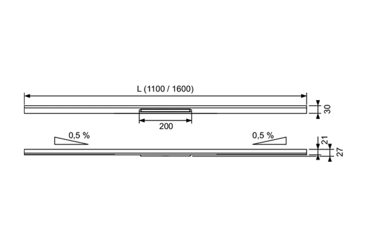 TECEdrainway Профіль дренажний 1100мм,"Brushed brass" нержавіюча сталь (691130) зображення 2