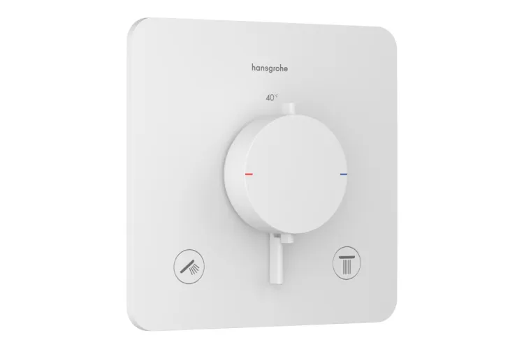 Термостат прихованого монтажу Ecostat Comfort Q на 2 функції, Matt White (33713700) зображення 1