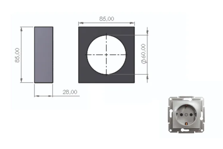 Гіпсовий підрозетник односекційний зображення 2