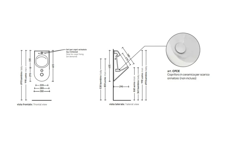 Керамічна накладка на злив до пісуарів APP (CFCE) зображення 2
