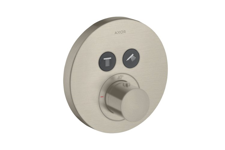 Термостат для 2-х споживачів AXOR ShowerSelect S прихований монтаж, Brushed Nickel 36723820 зображення 1
